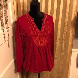 Red long sleeve blouse